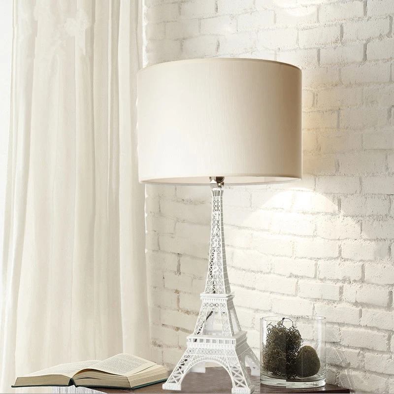 

GZMJ Wonderland Modern Creative Artistic Eiffel Tower Table Lamp/Light for Hotel Living Room Study Room Bedroom Lamparas De Mesa
