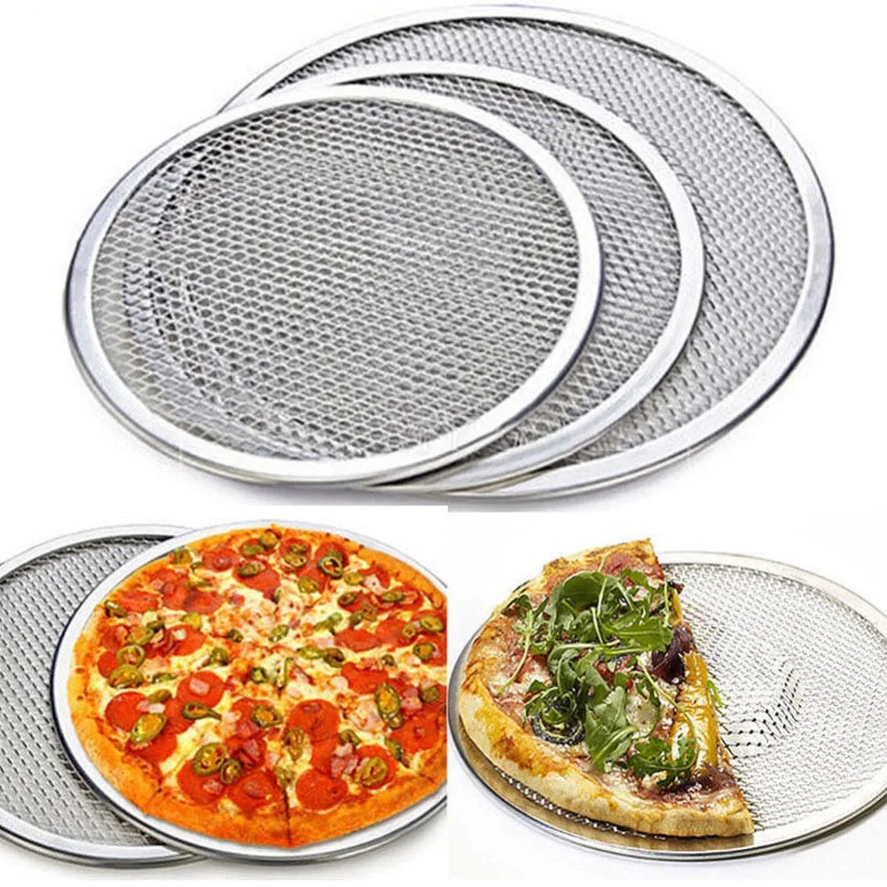 6/8/9/10 Inch Aluminium Flat Mesh Pizza Screen Oven Baking Tray Net Bakeware Cookware kitchen baking tool | Дом и сад