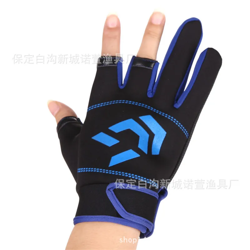 Just like picture DAIWA Cut три пальца рыболовные перчатки противоскользящие кожаные спортивные перчатки на открытом воздухе противоскользящие рыболовные перчатки - Цвет: Just like picture