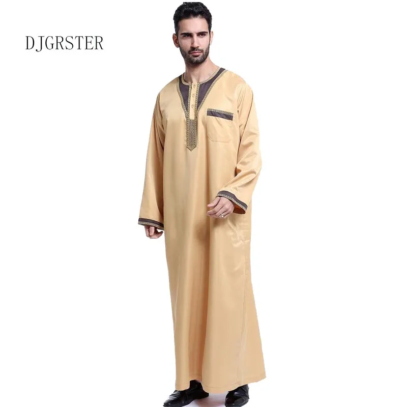 DJGRSTER высокое качество мусульманская исламская одежда для мужчин Аравия Jubba Тауб