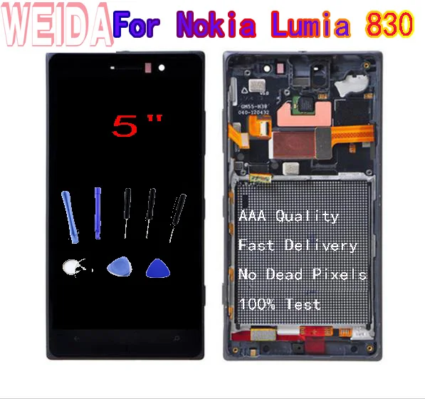 ЖК дисплей WEIDA 5 &quotдля Nokia Lumia 830 дигитайзер сенсорного экрана в сборе рамка с