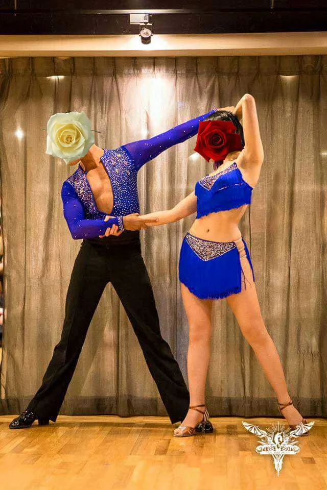

custom custmize sexy blue tassel latin bra salsa Rumba cha cha samba dance dress competition team performance