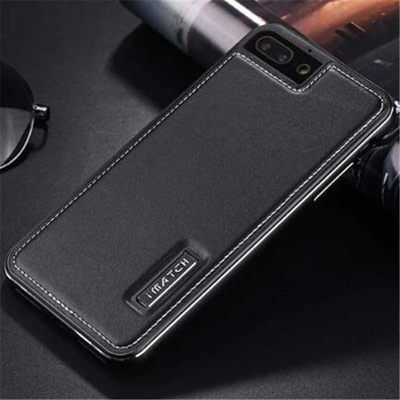 iMatch чехол для телефона из натуральной кожи для iPhone X XR 7 8 Plus Роскошный Алюминиевый металлический бампер жесткий чехол для iPhone XS MAX - Цвет: Черный