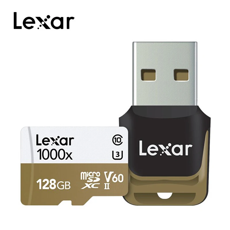 Lexar 150 МБ/с./с. 1000x Micro sd карта 32 Гб 64 Гб 128 ГБ для дрона спортивная видеокамера microsd 256 Гб карта памяти+ подарок кардридер UHS