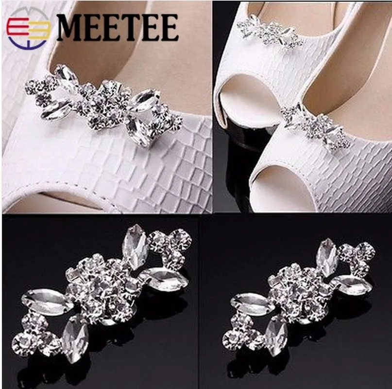 Meetee/1 пара (2 шт.) модные туфли со стразами с пряжкой на ремешке сумка для одежды