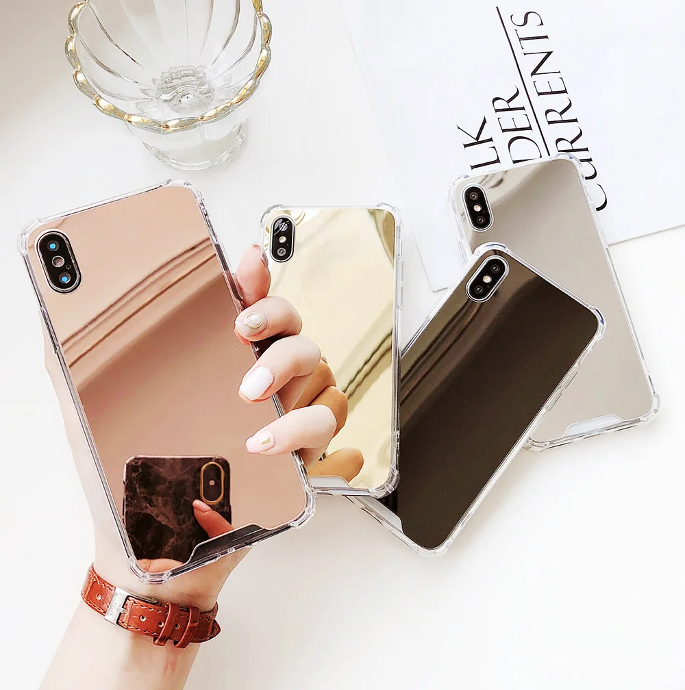 Super Shockproof Phone Case For iPhone 7 6 6S 8 9 Plus X Cases Cover Silicon Luxury Plating Electroplating Mirror TPU |