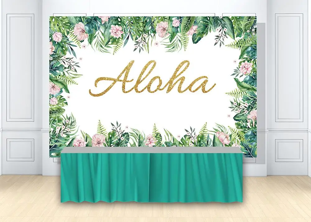 HUAYI Лето Aloha Luau вечерние фон тропические Гавайские цветы деревянный фото день