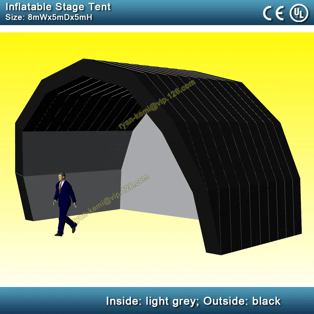 

Free shipping Custom size 8mWx5mDx5mH inflatable stage tent