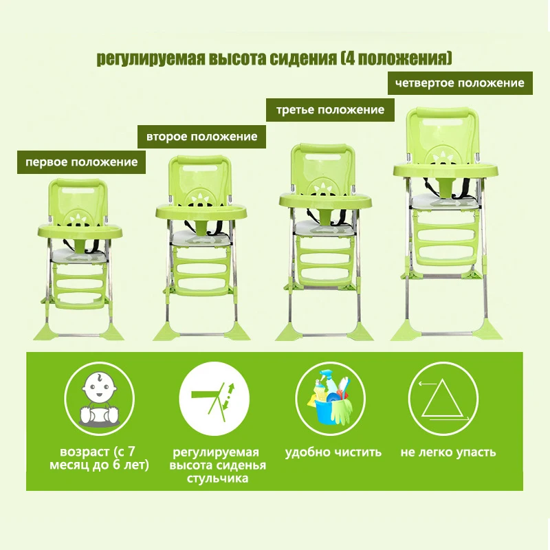 Складной детский обеденный стол IMBABY съемные стульчики для кормления детские от 7