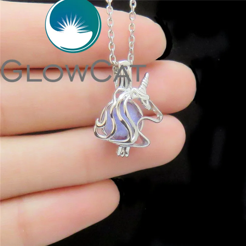 Медные бусины GLOWCAT K573 в форме головы единорога клетка для духов рассеиватель