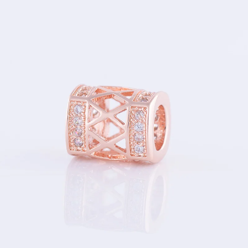 Perles en gros Micro Pave CZ горный хрусталь медный Бисер для изготовления ювелирных изделий