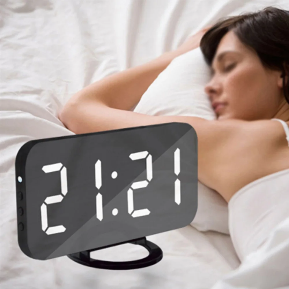 СВЕТОДИОДНЫЙ цифровой Повтор Dual USB телефона Android Зарядное устройство будильник |