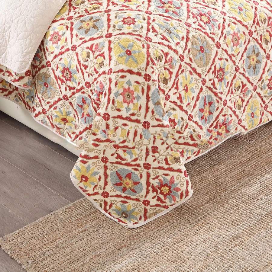 

CHAUSUB American Cotton Quilt Sets 3pcs Quilts Bedspreads Bed Cover With 2*Pillowcase King Queen Size Coverlet Set Blanket