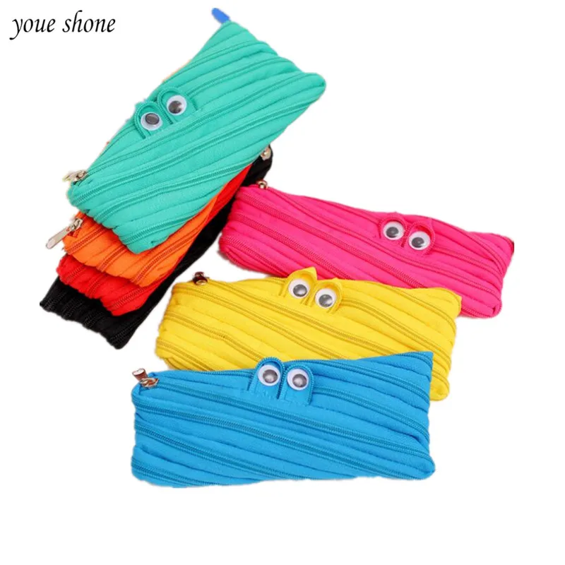 1 шт./лот студенческие канцелярские товары на молнии сумка для ручек с большими