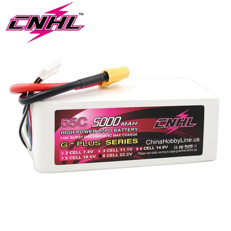 Аккумулятор CNHL G + PLUS 5000 мАч 22 2 в 6S 55C Lipo для самолета вертолета Jet Edf Speedrun с разъемом