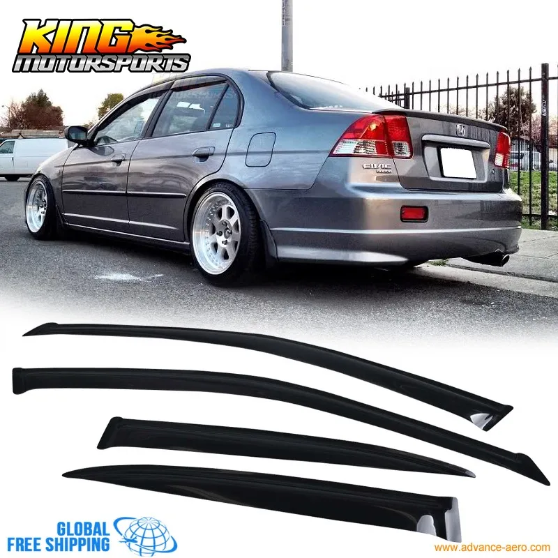 

Fit For 01-05 Honda Civic Sedan JDM Slim Style Window Visor Rain Guard Global Free Shipping Worldwide