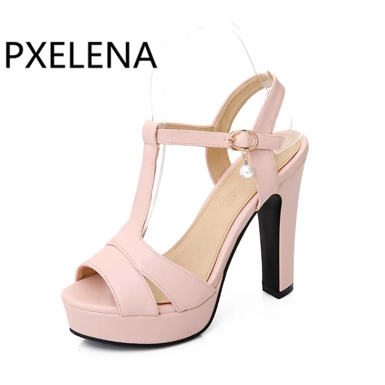 PXELENA/популярные сандалии на очень высоком каблуке Женская обувь летние туфли