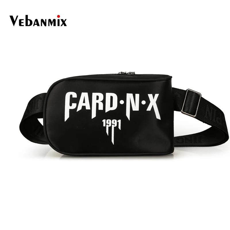 Hip Hop Streetwear Functional Chest Bag Unisex Men Women Oxford Black Waist Pack Fashion Belt Handbag Waist Shoulder Bum Bag