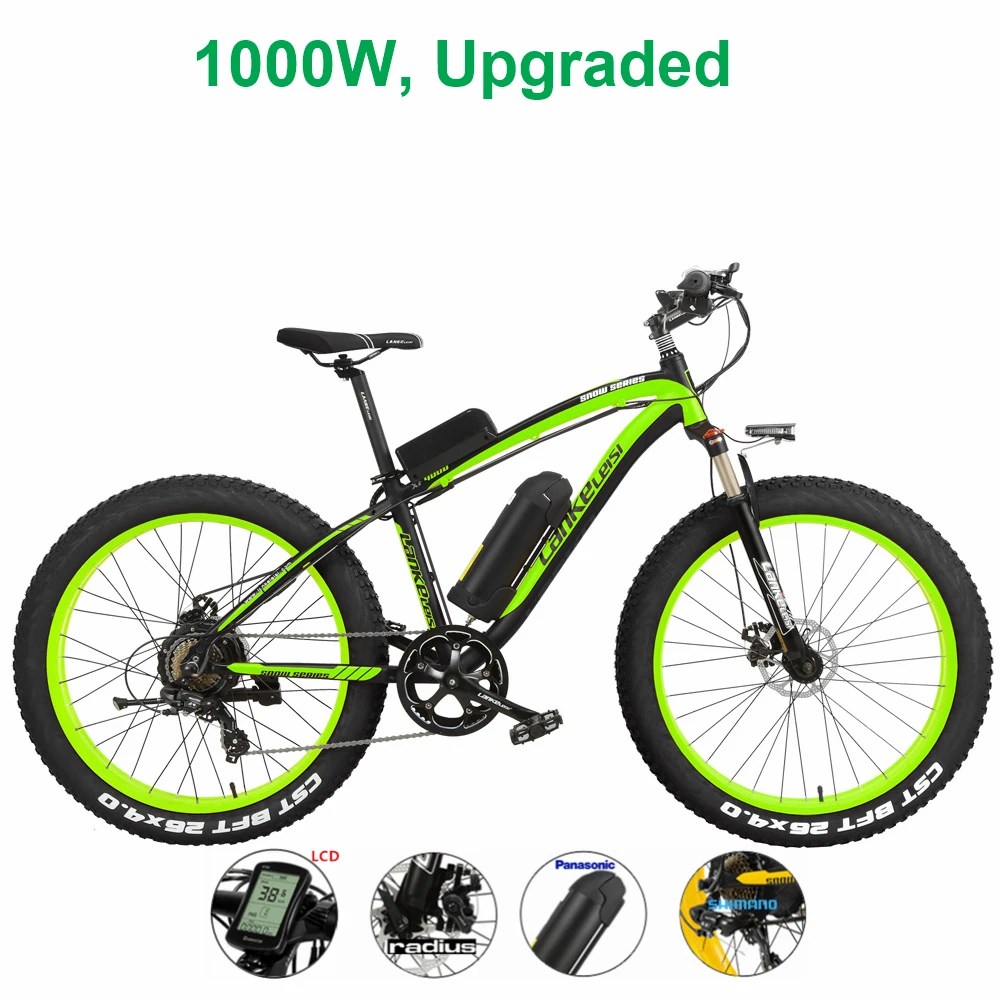 1000W с педалью Электрический велосипед Для мужчин электронного велосипеда 26 ''жира амортизационная вилка для велосипеда 48V 10Ah литий-ионный Батарея, гидравлические дисковые тормоза - Цвет: LCD 1000W