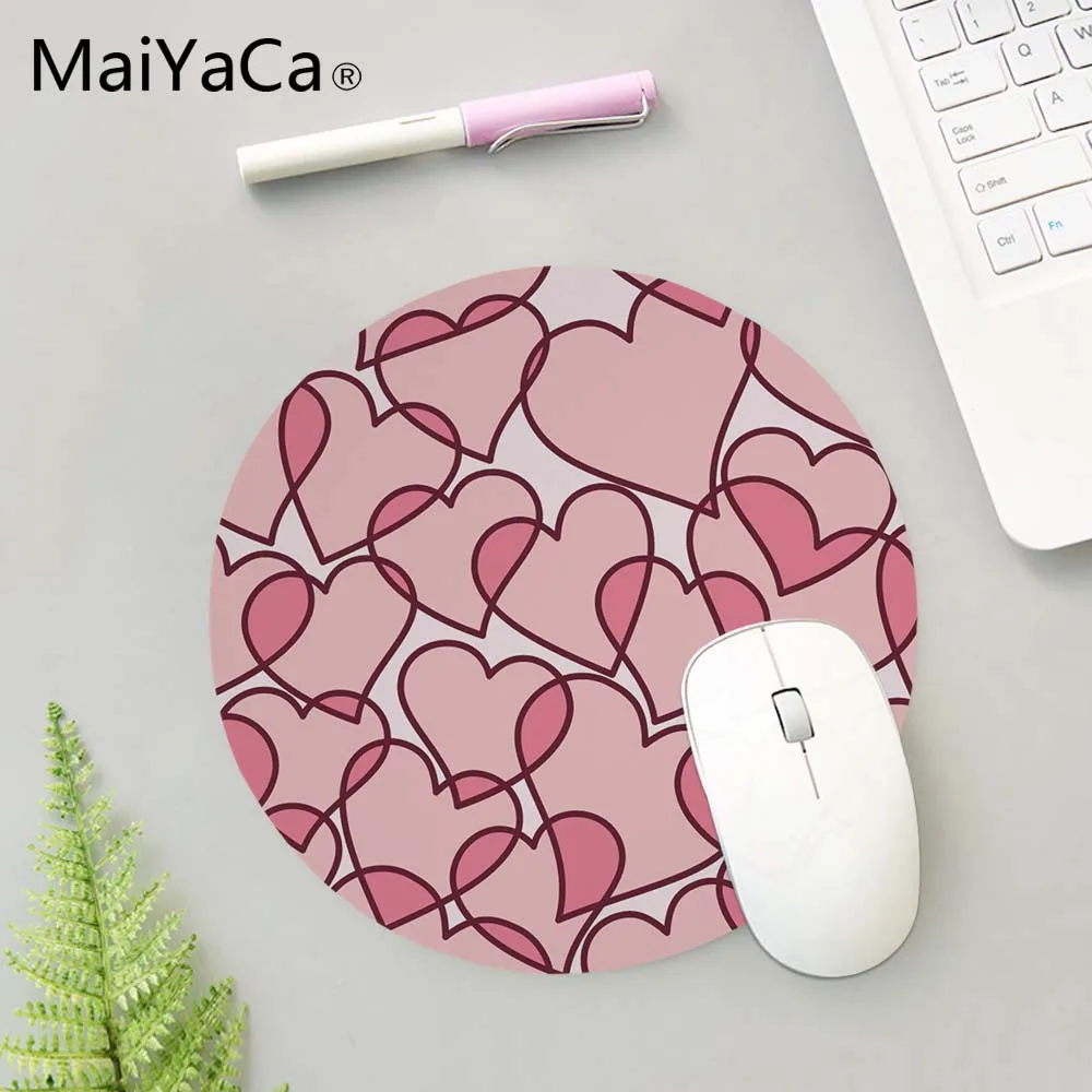MaiYaCa круглый коврик для мыши низкая цена Хорошее качество модные элементы лучший выбор подарки для романтической Формы Розового сердца - Цвет: 20X20CM