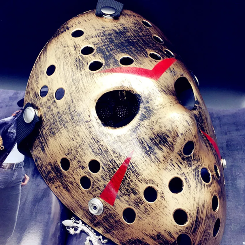 Bibigou вечерние Джейсон маска бронза Цвет Косплэй Хэллоуин маски 2 шт. Фредди хоккей