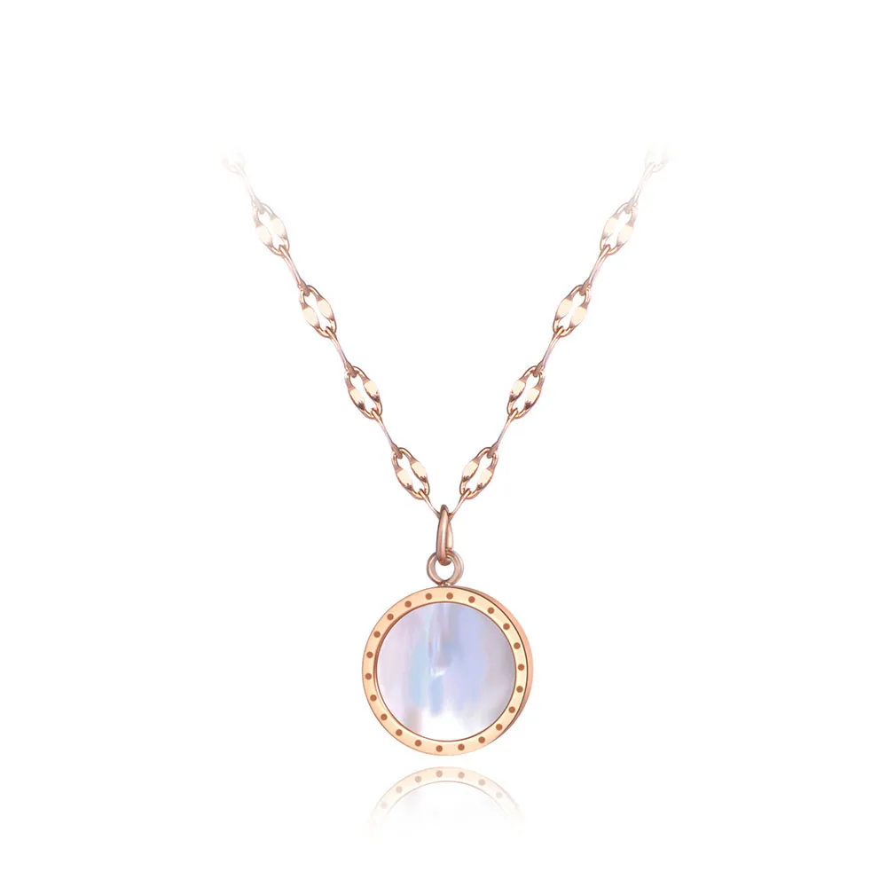 Rose Gold Lokaer, титановая нержавеющая сталь, черный/белый корпус, ожерелье с подвеской, ювелирные изделия, розовое золото, чокеры, ожерелье для женщин, девушек, N19005 - Окраска металла: Rose Gold