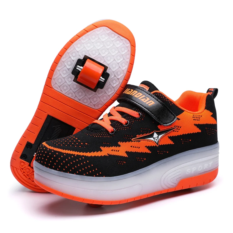 12 as picture Heelys usb зарядка светодиодный светильник кроссовки два колеса мальчики девочки роликовые коньки повседневная обувь с роликом детские спортивные ботинки для девушек синий - Цвет: 12 as picture