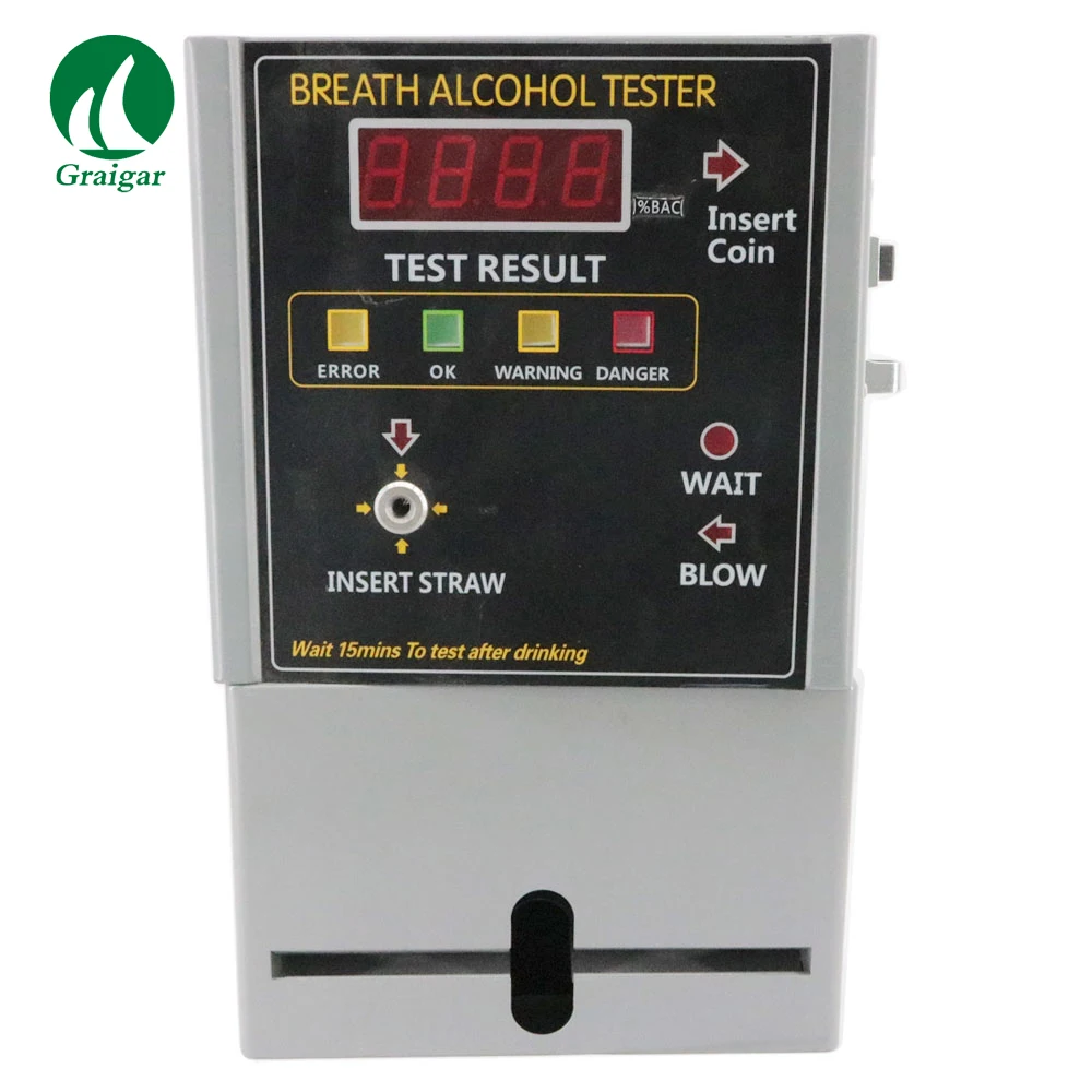 

Professional AT319 Electrochemical Alcohol Sensor Module Changeable Coin Machine Operated Alcohol Tester Commercial Breathalyzer