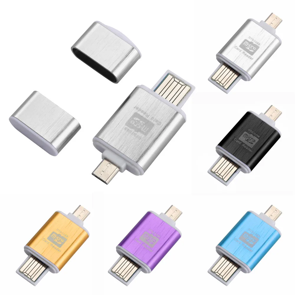 Портативный кардридер 2 в 1 Micro SD OTG высокоскоростной флеш накопитель USB2.0 для
