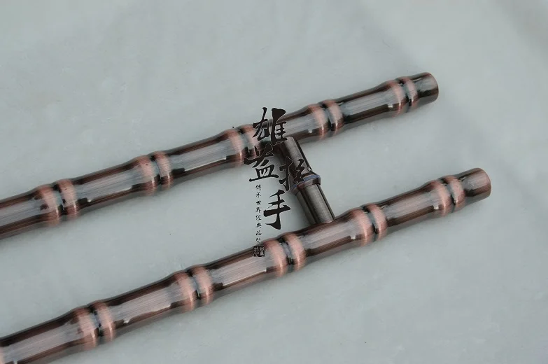 Китайская антикварная бамбуковая стеклянная дверная ручка из нержавеющей стали