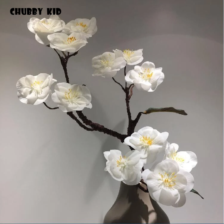 Real touch artificial silicone Cherry blossoms felt latex flowers Peach blossom wedding decorative wholesale 6pcs/lot on. Искусственные цветы из силикона и латекса с имитацией прикосновения к реальным цветам вишни и персика для свадебного украшения оптом 