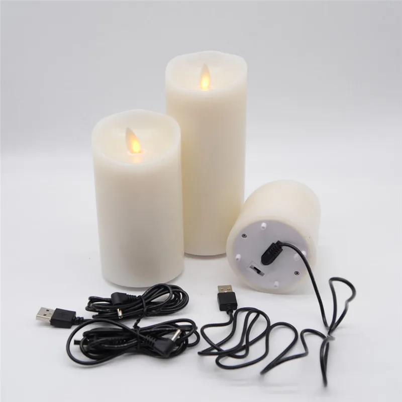 Шт. 3 светодио дный шт. Перезаряжаемые LED Беспламенного Свеча Свет дистанционное