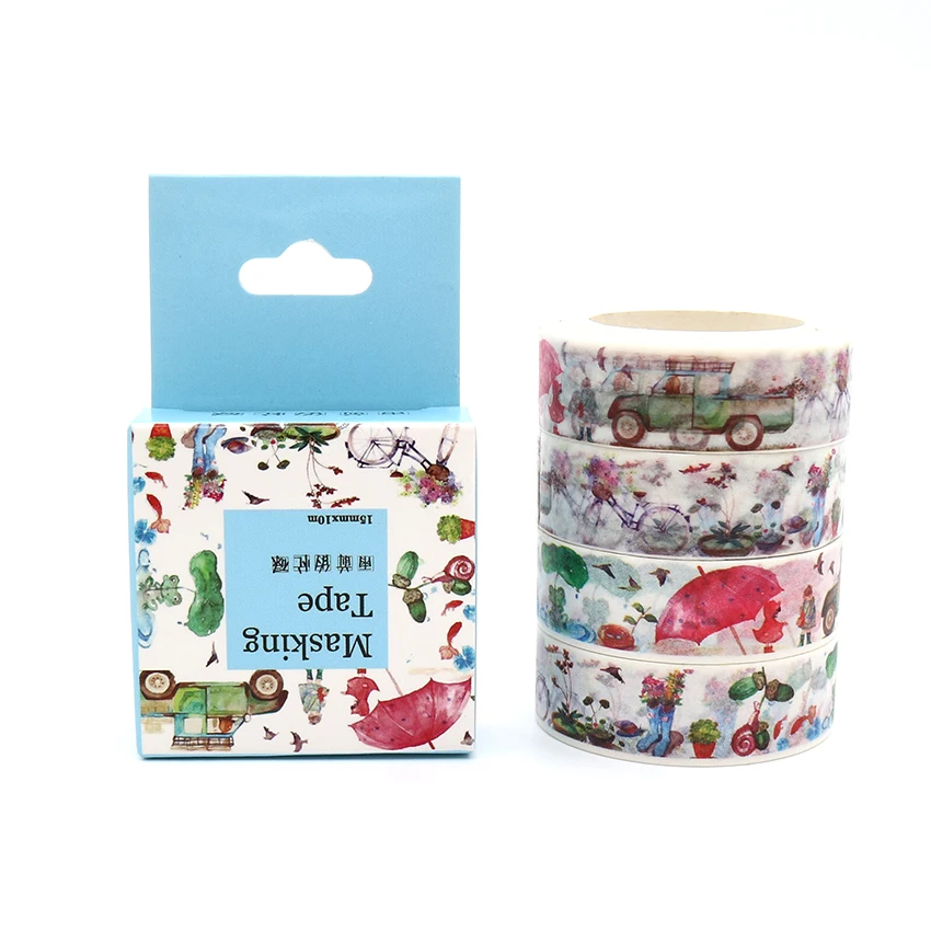 

Коробка посылка занята до под дождем лента Washi клей наклейки прекрасно подходят изоляционная лента низкая цена декоративная лента 10 м * 15 мм