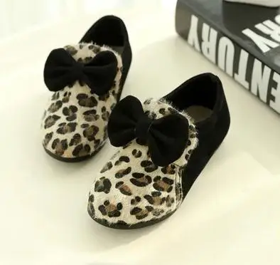 The new age season 2015 Children girls princess shoes children leopard grain single bow Leisure free shipping | Детская одежда и
