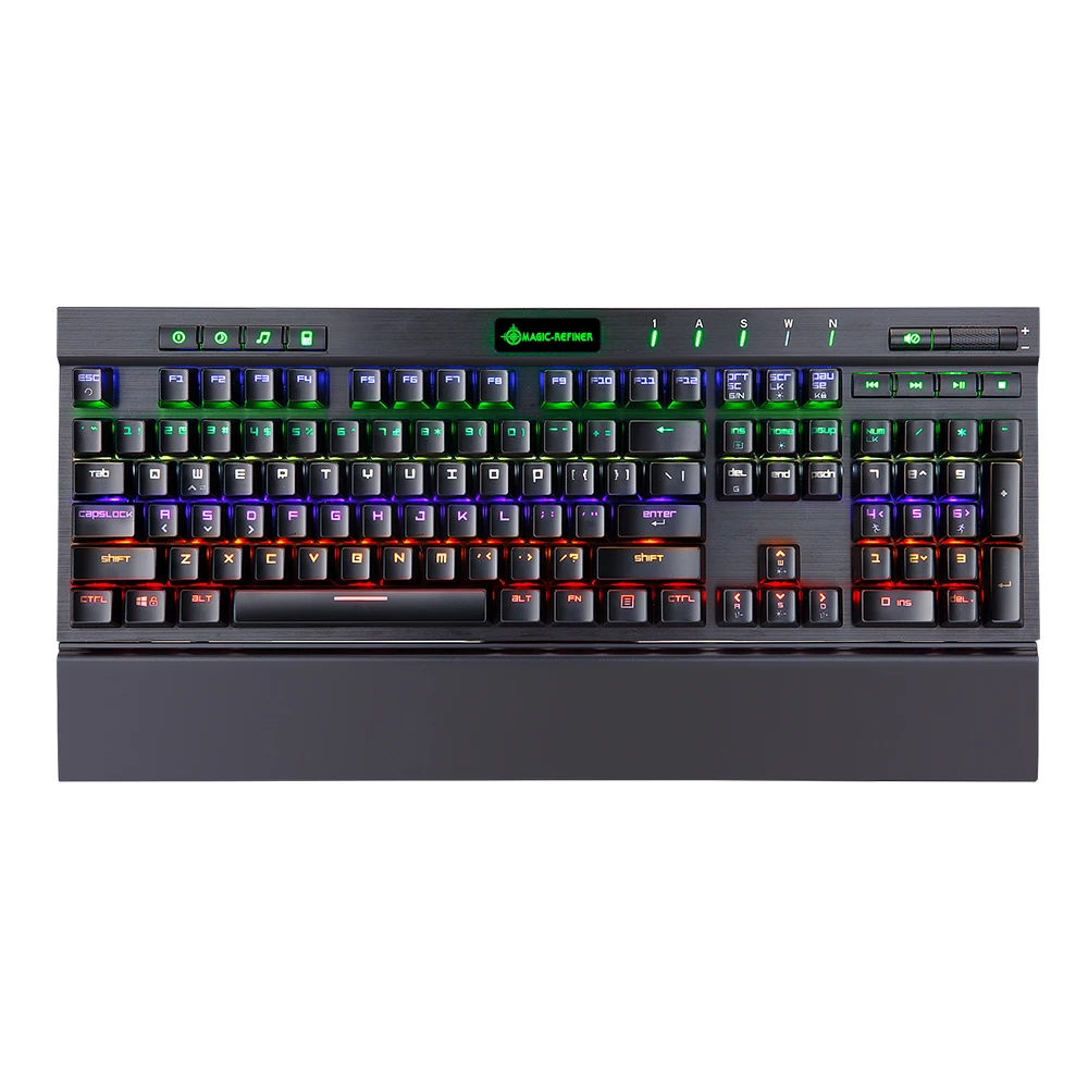 Magic-Refiner MK12 механическая клавиатура игровая клавиатура USB Проводная клавиатура 12 RGB 19 подсветка механический оптический переключатель 104 ключ