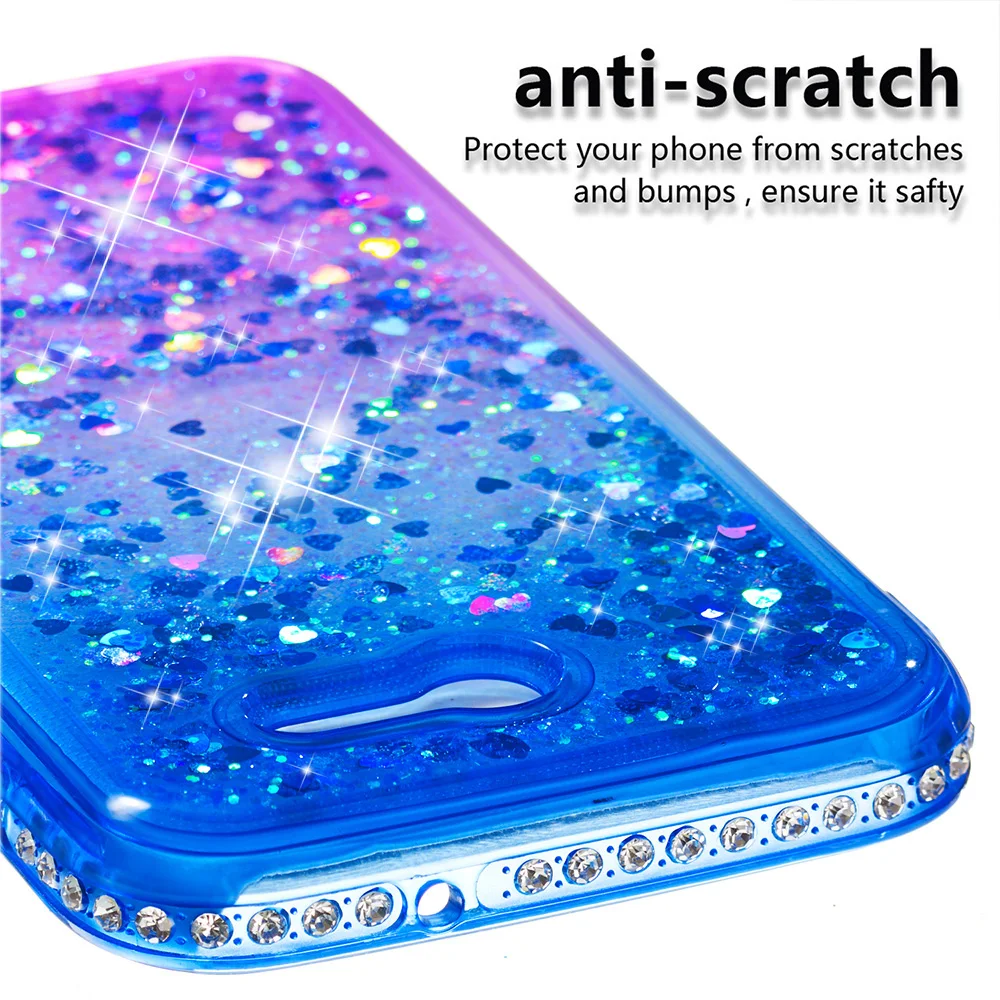 Чехол с блестками для Samsung Galaxy Sol 2 Amp Prime J3 Emerge милый Блестящий бампер жидкостью и