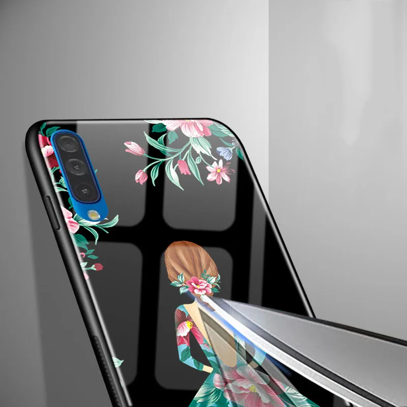 K 6,4 ''для samsung Galaxy A50 чехол A 50 стекло Funda жесткий чехол для samsung Galaxy A50 мягкая рамка A 50 закаленное