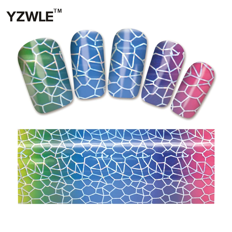 YZWLE 10 Конструкции Nail Art Полный Советы Обертывания DIY Ногтей Передача Фольги