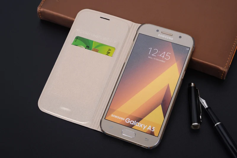 Чехол-раскладушка кожаный бумажник чехол для телефона для samsung Galaxy A3 A5 A7 A 3 5 7 см A310F A320F A510F A520F A710F A720F A52017