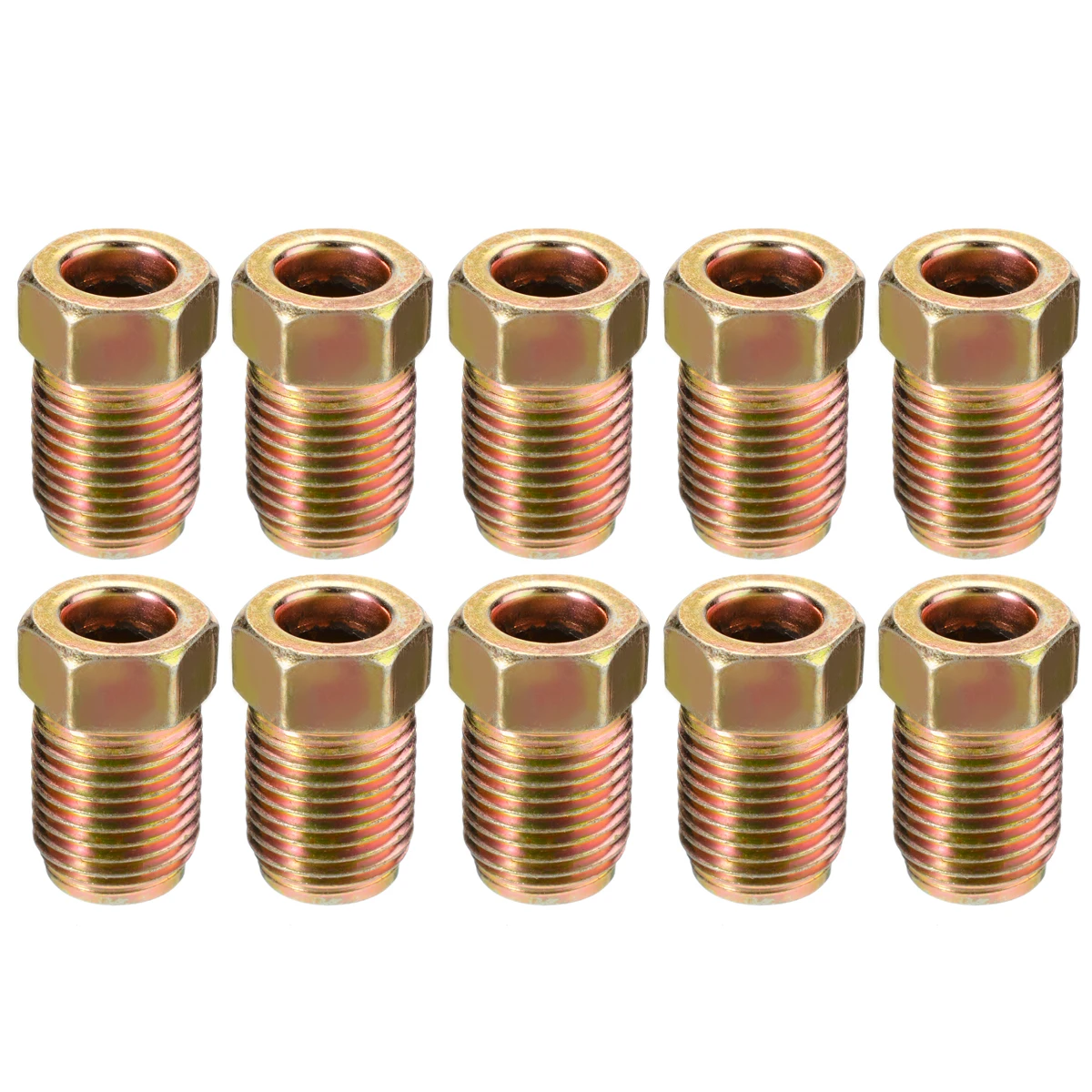 Mayitr 10Pcs/Set 10mm x 1mm Male Short Brake Pipe Screw Nuts for 3/16 Inch Metric Braking Tubes