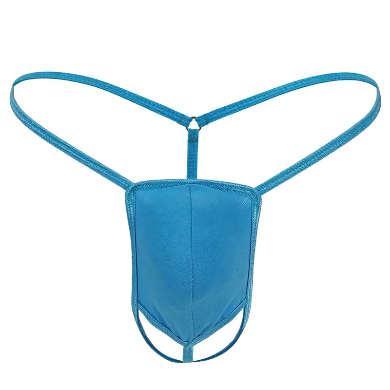 

Men's Sexy Mini Micro Pouch G Strings Breathable Cotton Thongs Bikini Tanga T Back Panties Open Crotch Gay Underwear Lingerie