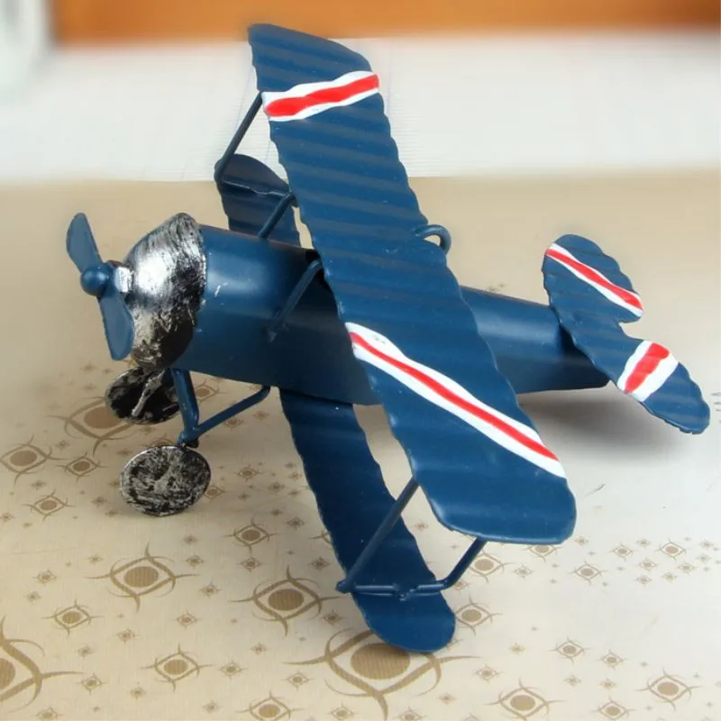 Vintage Metal Plane Model Iron Retro Aircraft Glider Biplane Pendant Airplane Toy Home Christmas Decoration P5 | Дом и сад