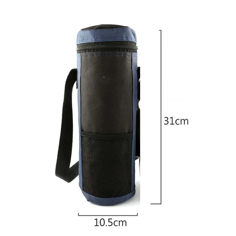 Navy Blue Black Большая крышка для бутылки с водой, сумка с ремешком, Неопреновая, для улицы, военная бутылка для воды, переноска, изолированная сумка, сумка, держатель, ремешок, черный - Цвет: Navy Blue Black