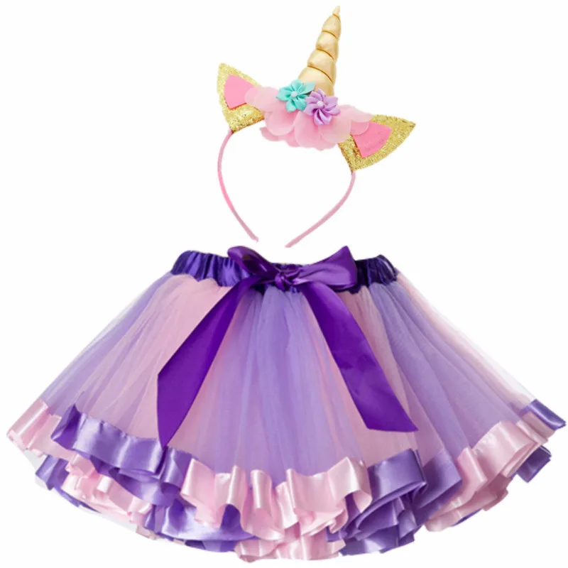 Красочные юбки пачки с единорогом для принцессы одежда вечерние летние модные