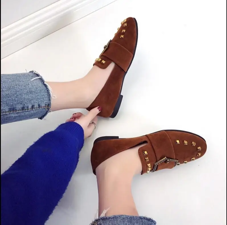 0 Peas shoes female 2018 spring new flat Korean version of the wild retro square lazy Lofo free shipping | Обувь