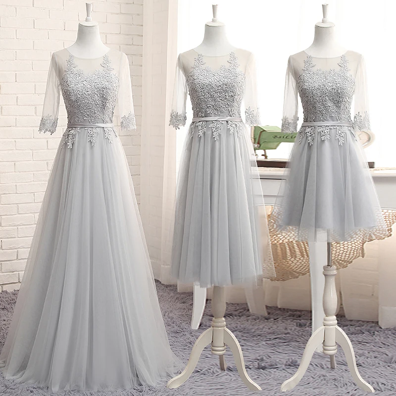 Элегантные пыльно розовые платья для подружек невесты кружевные аппликации с