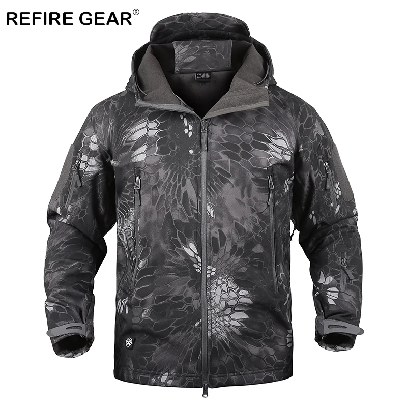 Refire gear мягкая Военная ветровка, Мужская тактическая камуфляжная куртка, пальто для спорта на открытом воздухе, охотничья одежда, армейская куртка