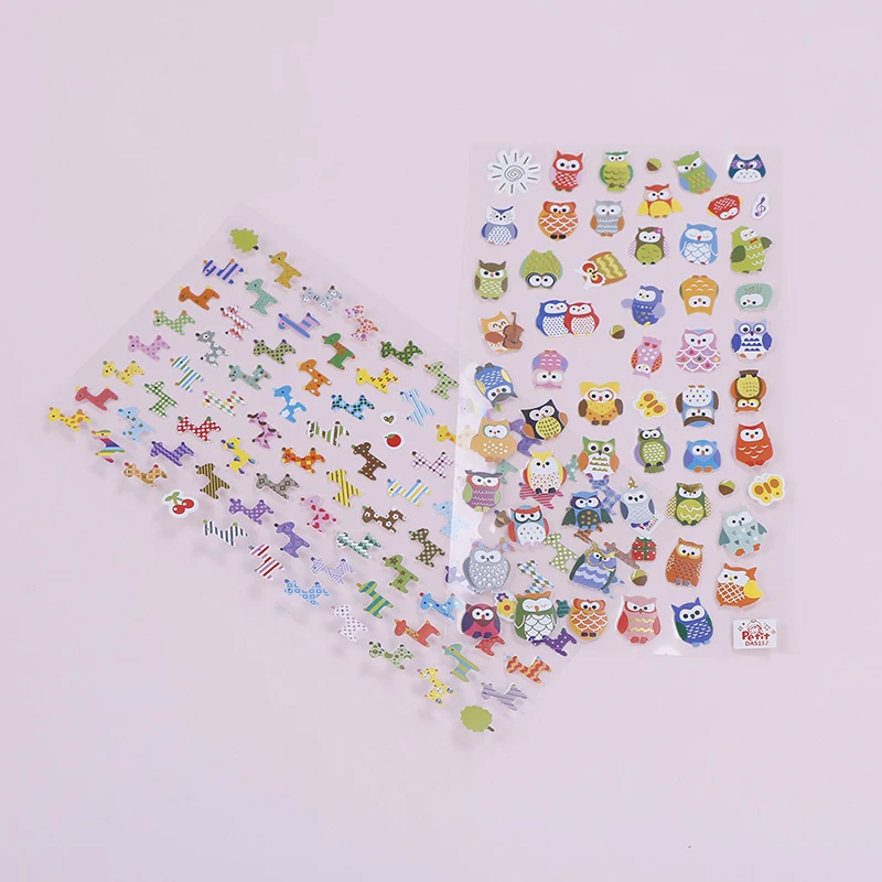 Мультяшный Жираф Сова стикер s Животные 3d для детей милые DIY Скрапбукинг