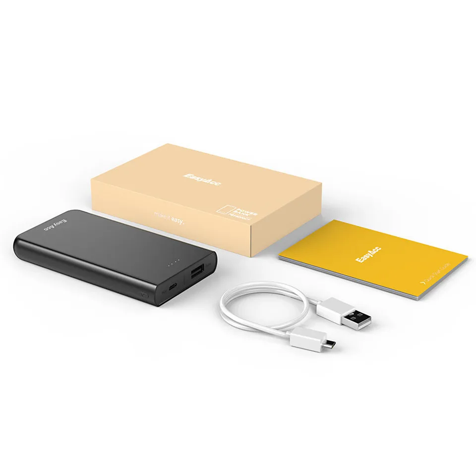 EasyAcc 10000 мАч Внешний аккумулятор для iPhone Xiaomi Dual USB внешний повербанк быстрое