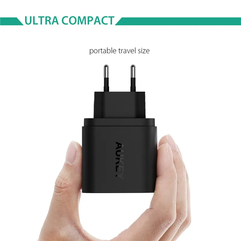 AUKEY Quick Charge 3 0 USB Wall Зарядное устройство ЕС США Plug Qualcomm QC3.0 Авто Путешествия для samsung